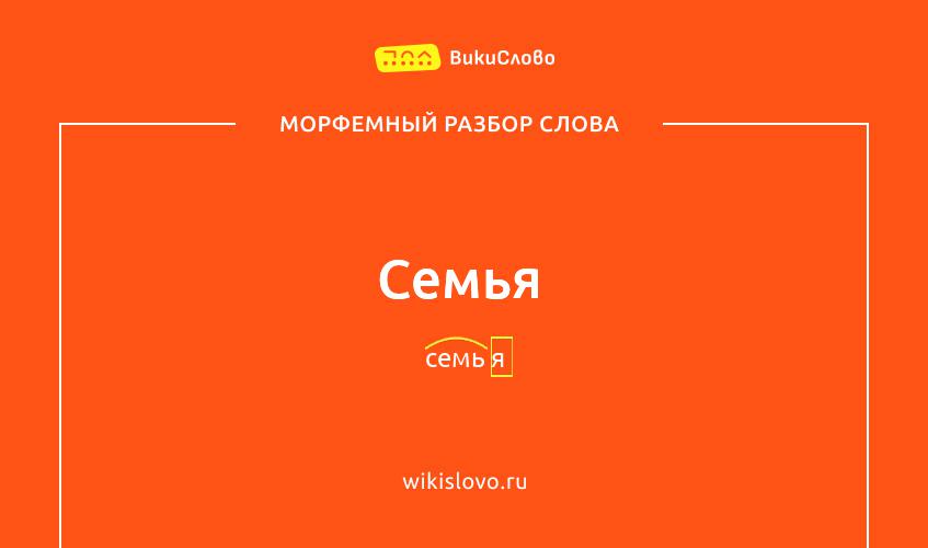 Морфемный разбор слова семья