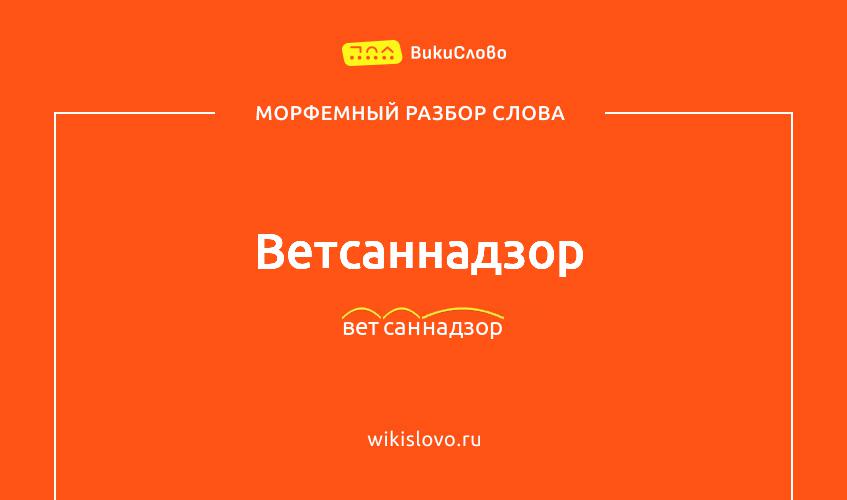 Морфемный разбор слова ветсаннадзор