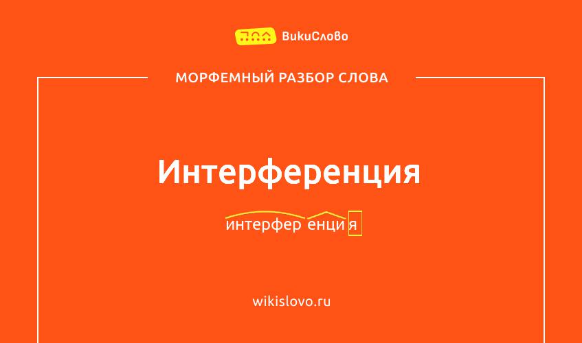 Морфемный разбор слова интерференция