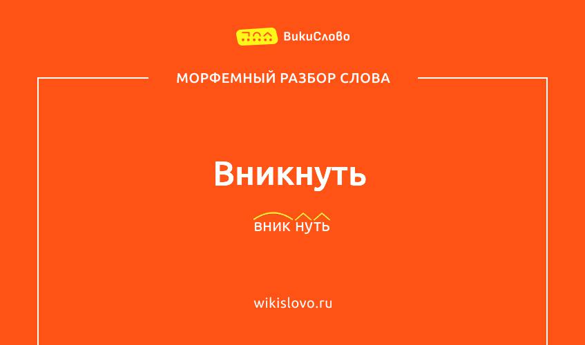 Морфемный разбор слова вникнуть