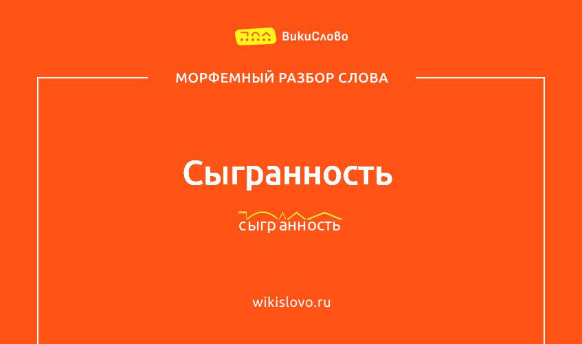 Морфемный разбор слова сыгранность