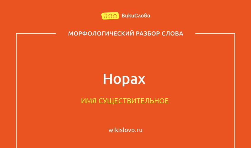 Морфологический разбор слова норах