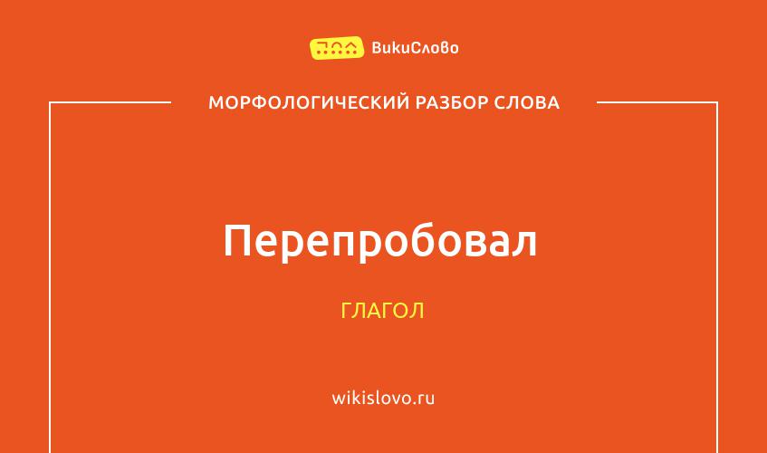 Морфологический разбор слова перепробовал