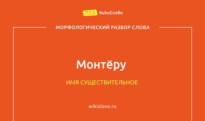 Морфологический разбор слова монтёру