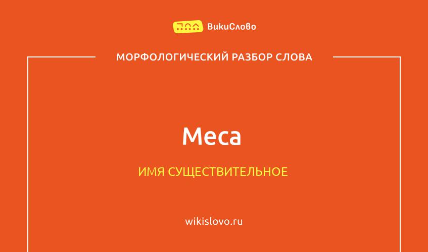 Морфологический разбор слова меса