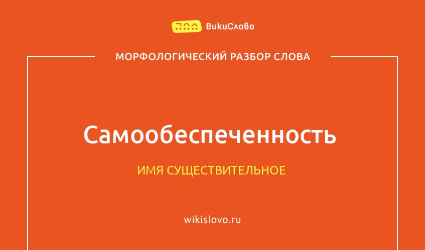 Морфологический разбор слова самообеспеченность