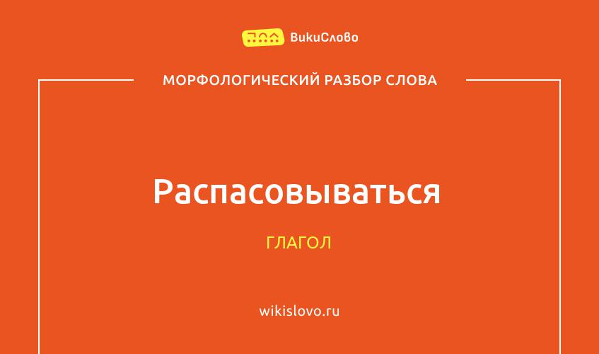 Морфологический разбор слова распасовываться