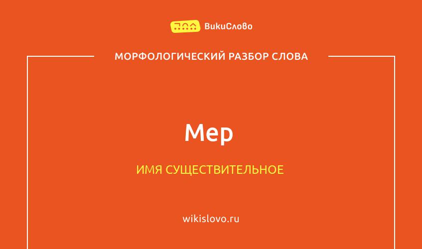 Морфологический разбор слова мер