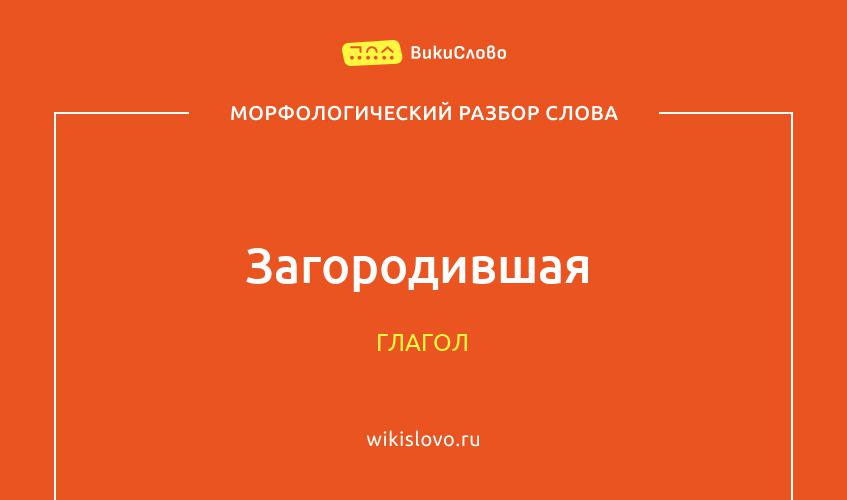 Морфологический разбор слова загородившая