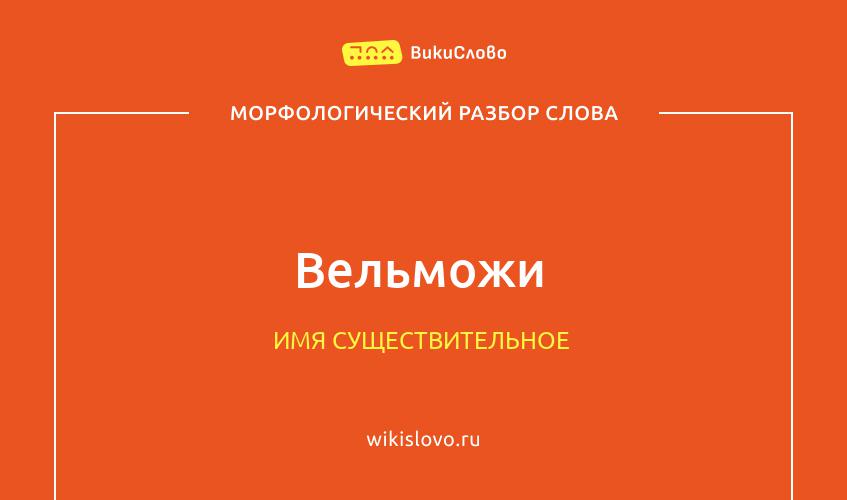 Морфологический разбор слова вельможи