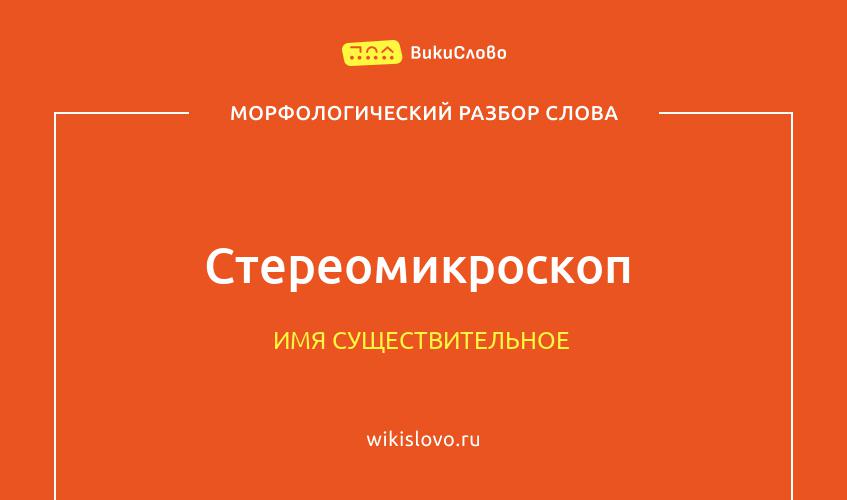 Морфологический разбор слова стереомикроскоп