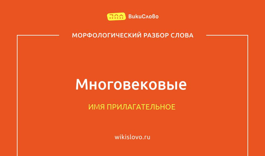 Морфологический разбор слова многовековые