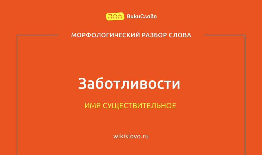 Морфологический разбор слова заботливости