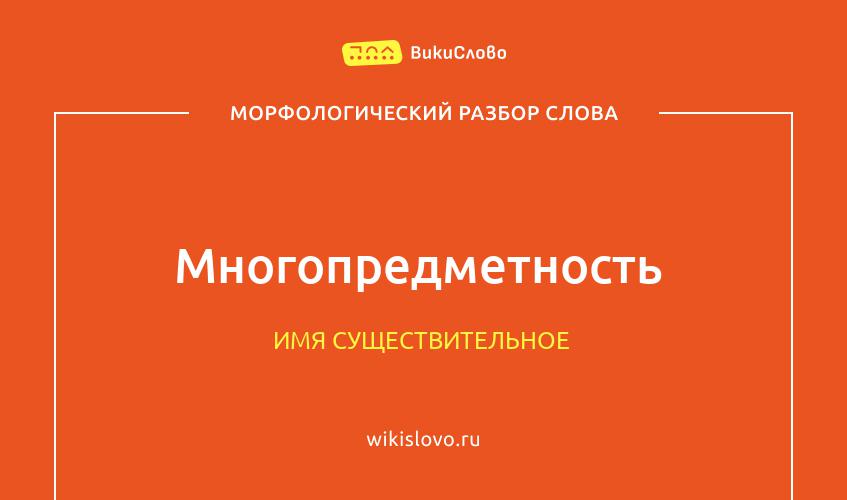 Морфологический разбор слова многопредметность