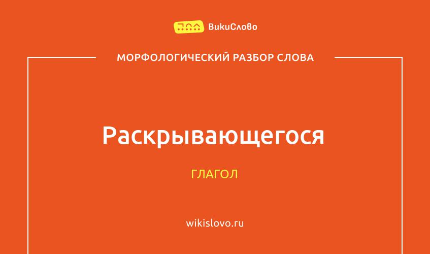 Морфологический разбор слова раскрывающегося