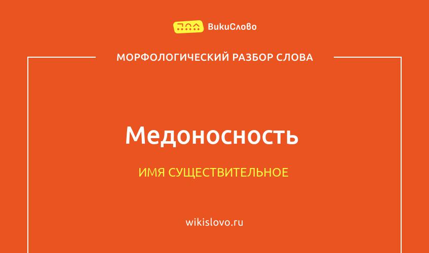 Морфологический разбор слова медоносность