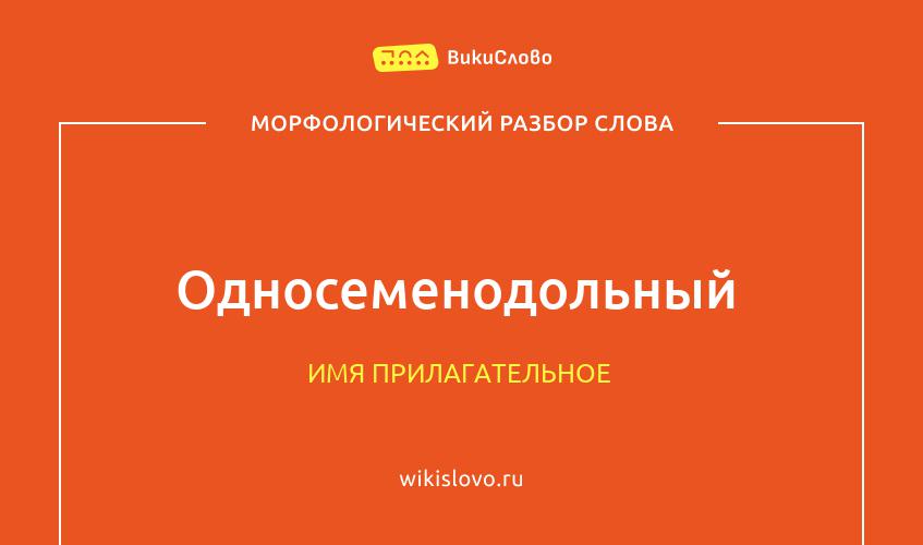 Морфологический разбор слова односеменодольный