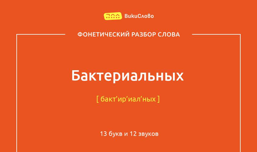 Фонетический разбор слова бактериальных