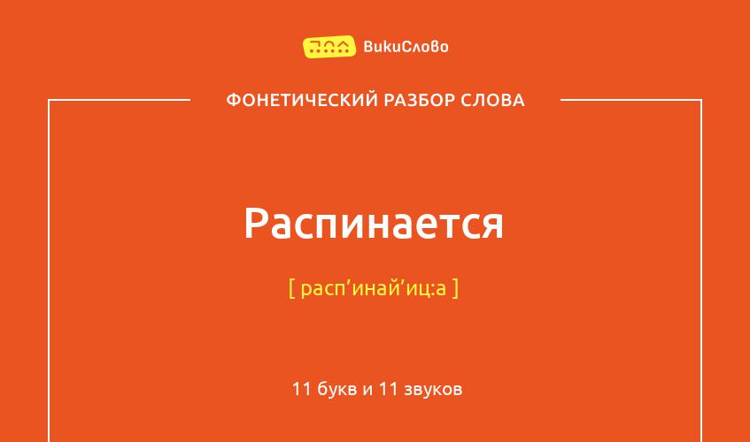 Фонетический разбор слова распинается